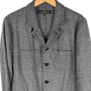 Freemans Sporting Club FSC Wool Herringbone Chore Coat Mens Large Jacket Grey